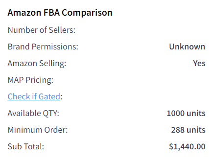 Amazon FBA comparison