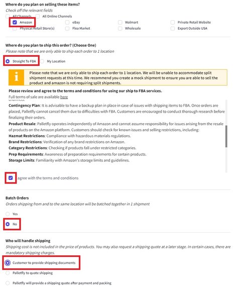Cart routing for FBA