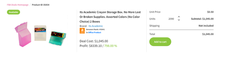 Product information and cart section