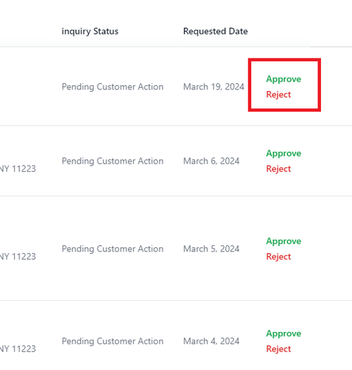 approve or reject requests