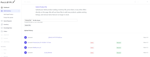 product file upload