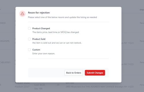 reason for rejection