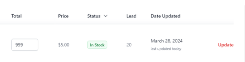 update listing