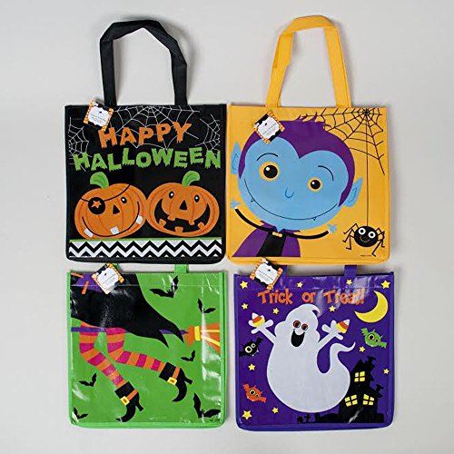 ''HALLOWEEN Trick Or Treat Tote Bags- Witch, Pumpkin, Ghost, & Vampire''