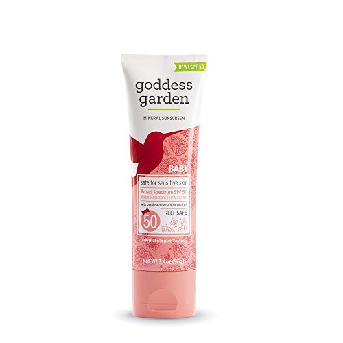 ''Goddess Garden - Baby SPF 50 Mineral SUNSCREEN Lotion - Sensitive Skin, Reef Safe, Sheer Zinc, Broa