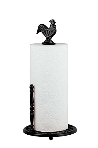 Home Basics CAST IRON Rooster Paper Towel Holder