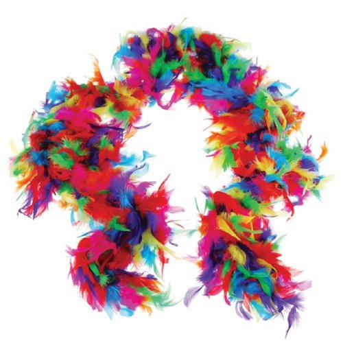 ''US Toy One Rainbow Feather Boa COSTUME, 6' x 60gm, Multicolor''