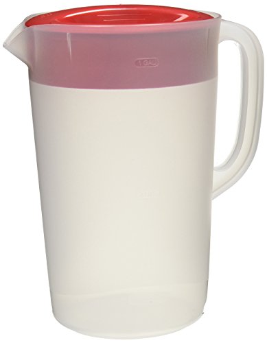 ''Rubbermaid Commercial RCP1777155 Rubbermaid Clear Pitcher, 1 GALLON, Red''