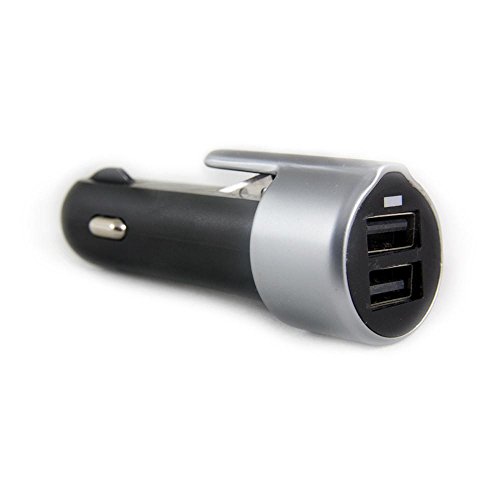 Xscape Dual USB Car Charger with Safety HAMMER and Seatbelt Cutter by RapidX