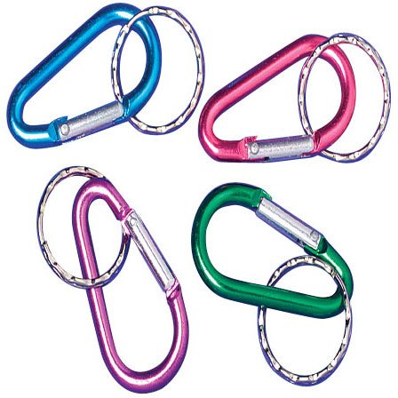 Lot of 12 Assorted Color Rock Climber Carabiner Style Key Chains