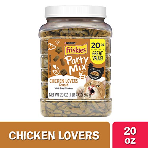''PurINa Friskies MADE IN USA Facilities Cat Treats, Party Mix Chicken Lovers Crunch - 20 oz. Caniste