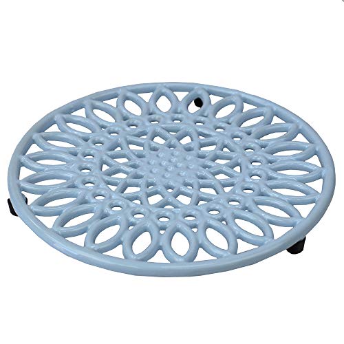 ''Home Basics Sunflower collection, Heavy Duty CAST IRON Trivet, Elevated base Kitchen Countertop & D