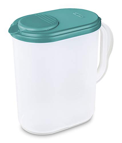 1 GALLON Pitcher Blue Atoll Lid w/tab Freezer and Dishwasher Safe Mix Drinks right in the Pitcher Wa