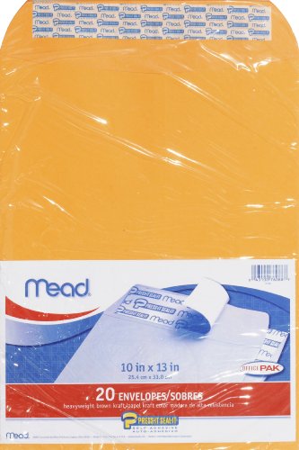 ''Mead Press-It Seal-It ENVELOPES, 10 x 13 Inches, Office Pack 20 Count (76088)''