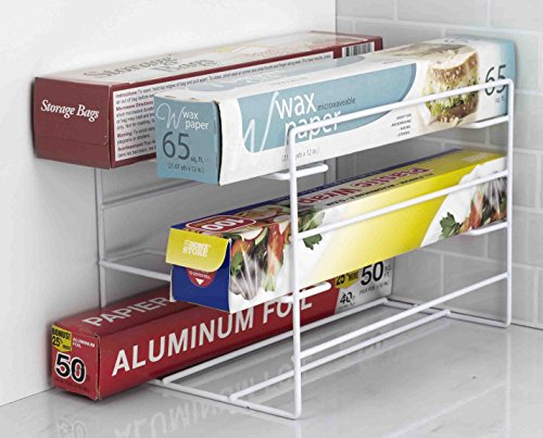 ''Home Basics 3 Tier Heavy Duty Kitchen Countertop or Cabinet Wrap Organizer for FOOD Wrap, Foil, Wax