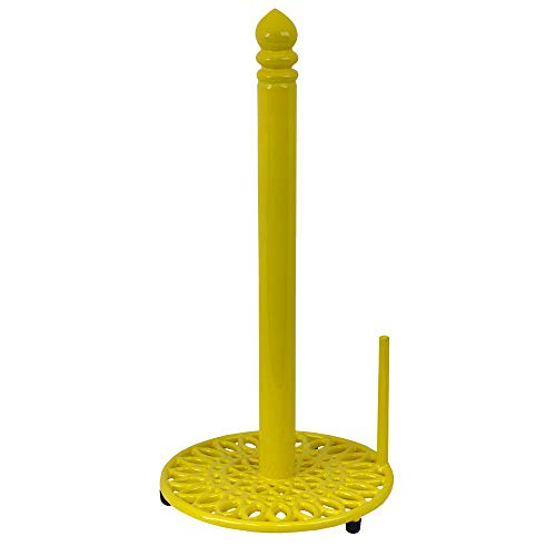 ''Home Basics PH45804 Sunflower CAST IRON Paper Towel Holder with Dispensing Side Bar Free-Standing K