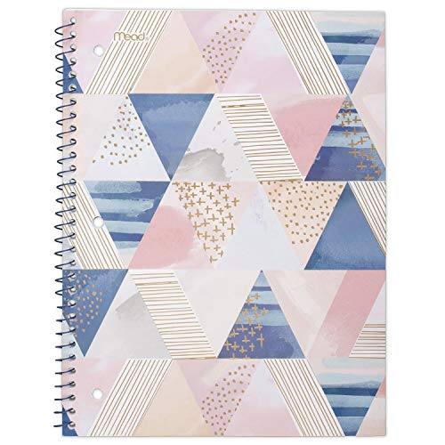 ''Mead Spiral Notebook, 1 Subject, College Ruled Paper, 70 SHEETS, 10-1/2 x 7-1/2, Shape It Up, Desig