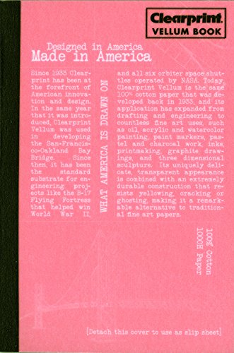 ''Clearprint 1000H Design Vellum Field BOOK, 4 x 6 Inches, 50 Plain Sheets, 1 Each (CVB46P)''