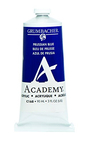 ''Grumbacher Academy Acrylic PAINT, 90ml/3 oz Metal Tube, Prussian Blue''
