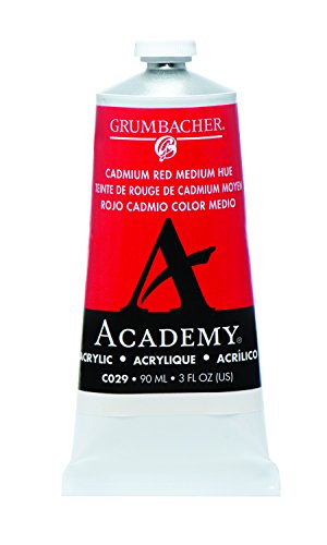 ''Grumbacher Academy Acrylic PAINT, 90ml/3 oz Metal Tube, Cadmium Red Medium Hue''