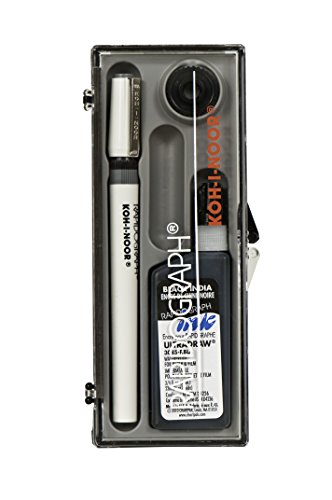 ''Koh-I-Noor Rapidograph PEN and Ink Set.35mm PEN Nib and .75 oz. Bottle of Ultradraw Black Ink, 1 Se