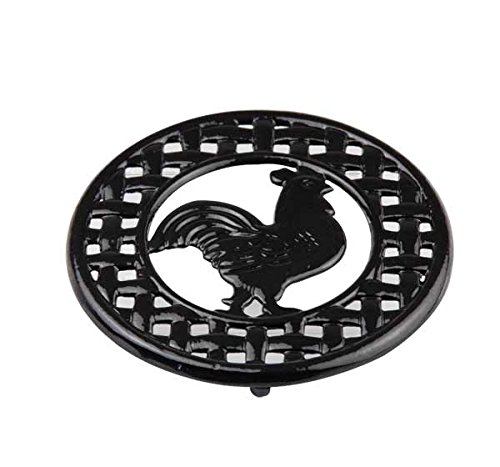 ''Home Basics TR44177 CAST IRON Rooster (Black) Trivet, 8'''' x 8'''' x .62''''''