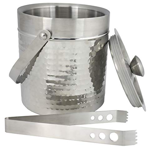 ''Chef CRAFT 21964 Hammered Double Walled Stainless Steel Ice Bucket, 2 qt''