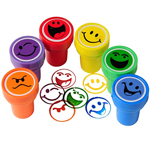 Happy Face Ink Stampers - 6 Pieces
