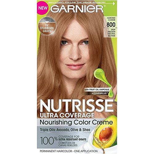 ''Garnier Nutrisse Ultra Coverage HAIR Color, Deep Medium Nautral Blonde (Almond Cookie) 800 (Packagi