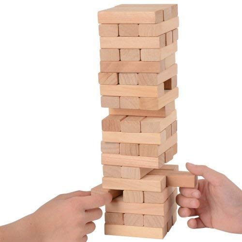 US Toy Classic Real Wood Wooden Tower Stacking GAME - 54 Pieces