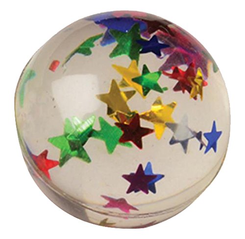 U.S. TOY Lot of 12 Star Confetti Glitter High Bounce Rubber Balls