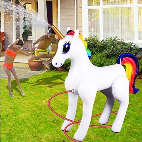 Giant Inflatable Sprinkler UNICORN for Outdoors Yard Lawn for Kids and Adults 6 Ft High