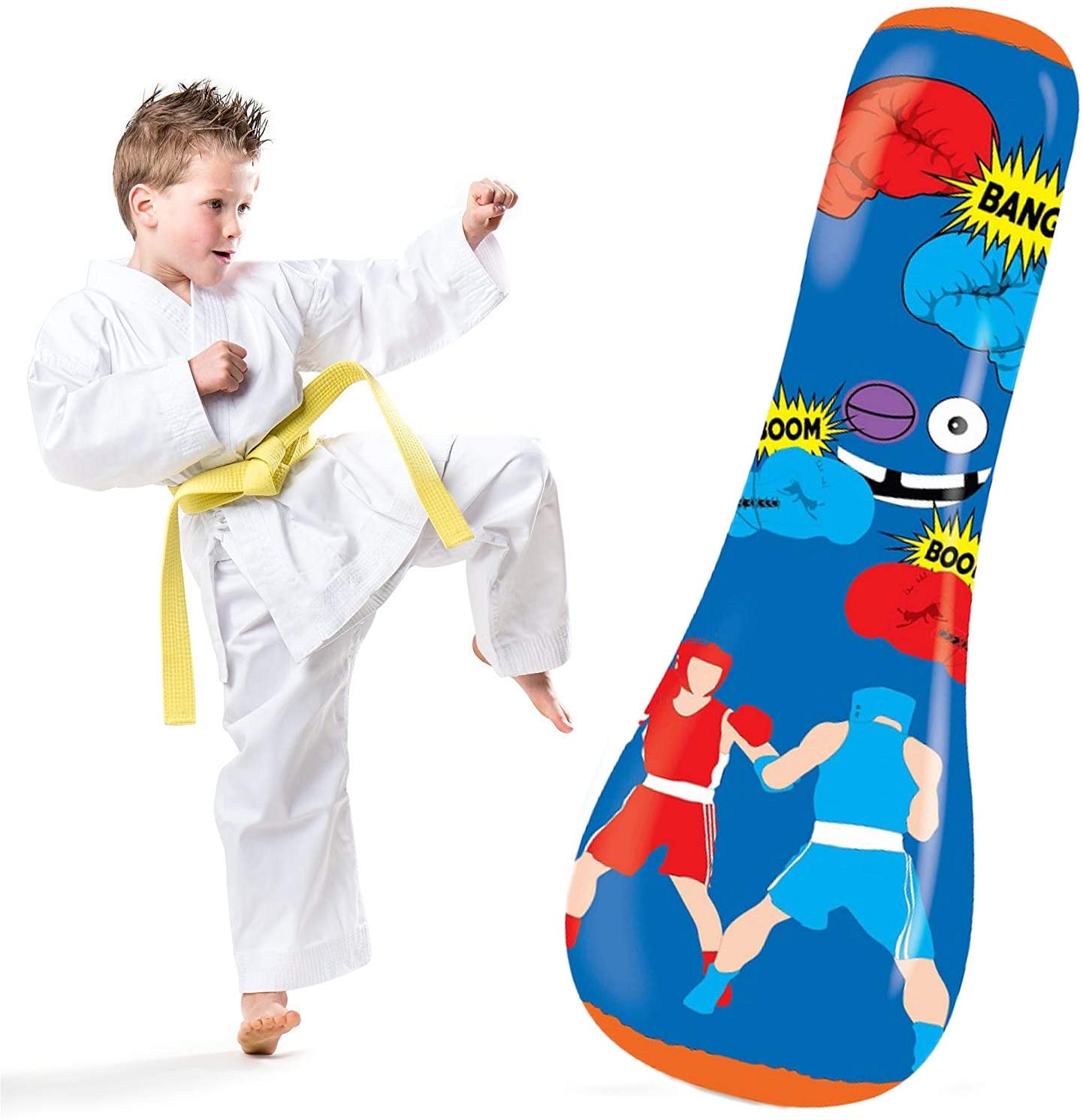 ''Hoovy Inflatable Punching Bag for Kids: Free Standing Boxing TOY for Children, Air Bop Bag for Boys