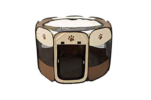 ''Etna Portable Foldable Pet Playpen For DOGs, Paw Print - Indoor and Outdoor Use, Medium/Large Sized