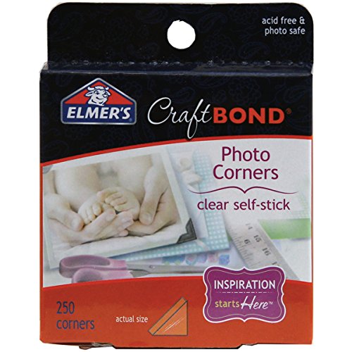 ''Elmer's CraftBond Photo Corners, 250 PIECES, Clear''