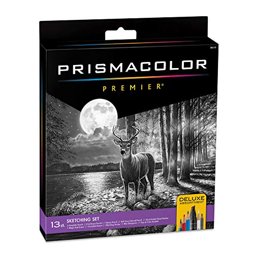 ''Prismacolor Premier Deluxe Sketching Set, Includes Sketching PENCILs, Erasers, Dual-Ended Marker, S