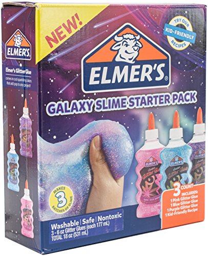 ''Elmer?s Glue Deluxe Slime Starter Kit, Clear School Glue & Glitter Glue PENs, 3 Count''