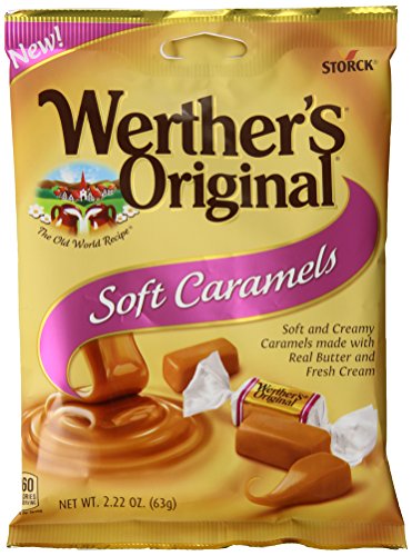 ''WERTHER'S ORIGINAL Soft Caramels, 2.22 Ounce Bag (Pack of 12), Bulk CANDY, Individually Wrapped Can