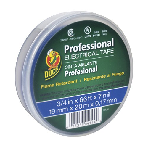 ''Duck Brand 300879 Professional Grade Electrical TAPE, 3/4-Inch by 66 Feet, Single Roll, Blue''