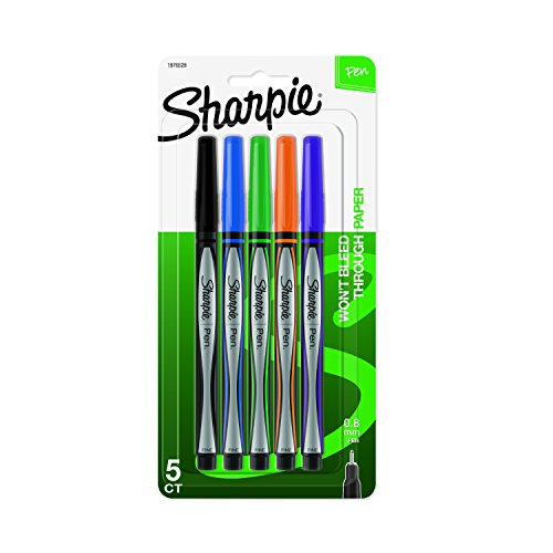 ''Sharpie PENs, Fine Point (0.8mm), Assorted Colors, 5 Count(packaging may vary)''
