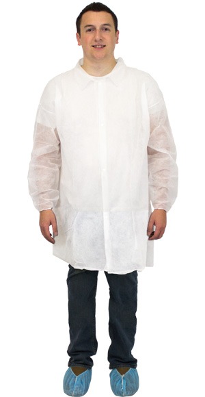 Safety Zone Lab COAT - White (XL)