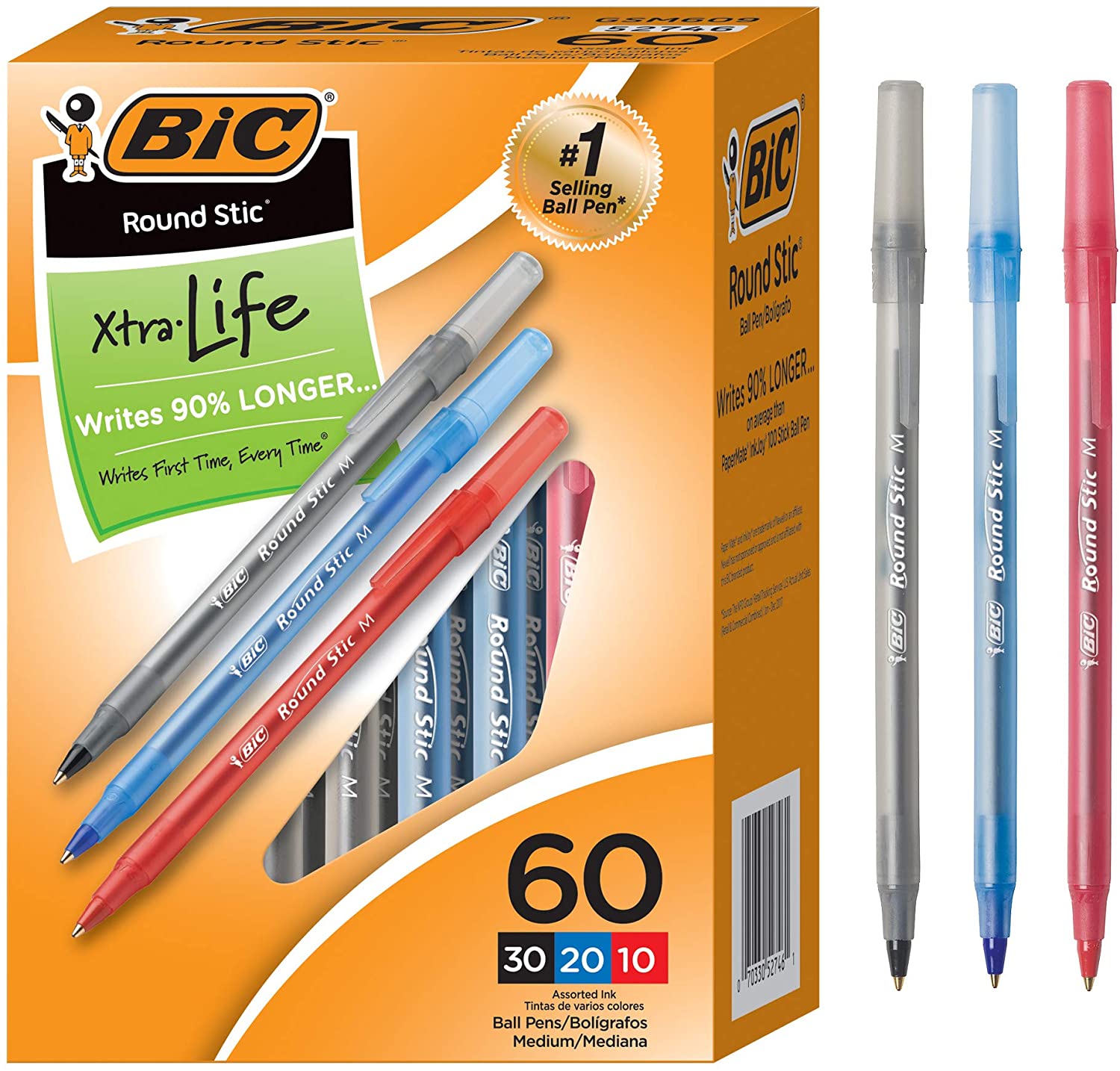 ''BIC Ballpoint PEN, Assorted colors, 60 Pack''