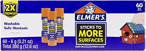 Elmer's Repositionable Washable School Glue Stick, 0.53 Ounce, 2 Count