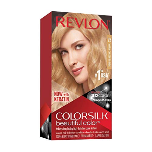 ''Revlon Colorsilk Beautiful Color, Permanent HAIR Dye with Keratin, 100% Gray Coverage, Ammonia Free