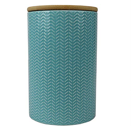 ''Home Basics Ceramic Canister (LARGE, Turquoise)''