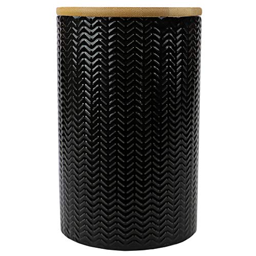 ''Home Basics Ceramic Canister (LARGE, Black)''