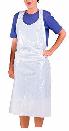 Baumgartens ADULT Size Disposable Full-Length Plastic Aprons - Pack of 100