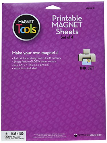 ''Dowling Magnets Printable Magnet SHEETS (8.5 inches Wide x 11 inches high), Set of 4, Inkjet Printe
