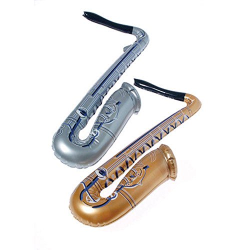 Product Image - US Toy One Assorted Inflatable Saxophone, Gold/Silver