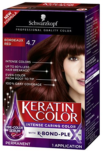 ''Schwarzkopf Keratin Color Anti-Age HAIR Color Cream, 4.7 Bordeaux Red (Packaging May Vary)''